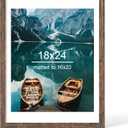 Hongkee 18x24 Picture Frame, Rustic Brown Wood Style, Wall Mounting
Display Posters 16 x 20 with Mat or 18 x 24 without Mat, 1 Pack for Photos, Artwork; Fits Home, Office & Gallery Wall Decor