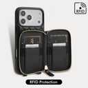 LAMEEKU for iPhone 17 Pro Case Wallet with Card Holder,RFID Blocking Wrist Strap Crossbody Cover for Women 6.3" Black