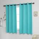 YGO Blackout Curtains for Bedroom Thermal Insulated Window Curtain Panels for Living Room 63 inches Long Room Darkening Window Treatment Sets 2 Panels Turquoise