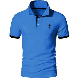 CEHT Mens Polo Shirts Short Sleeve Cotton Golf Polo Shirts for Men Slim Fit Casual Tops (XL)