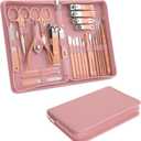 Manicure Set Personal Care, Nail Clipper Kit, Professional Nail Clipper Pedicure Set, Nail Tools with Luxurious Travel Case, Gifts for Men Women Family Friend, 31 Pieces (Pink)