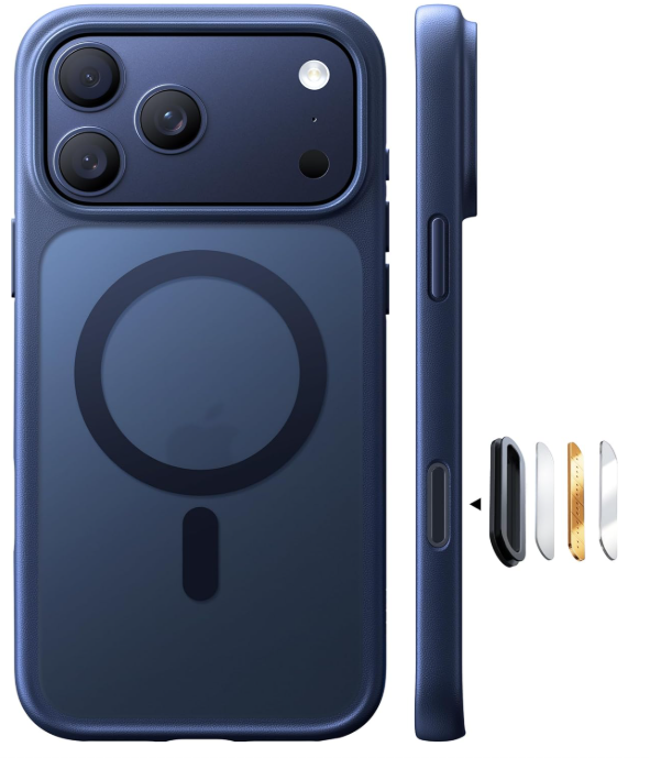 TORRAS for iPhone 17 Pro Case, Camera Control, Fit for MagSafe, MilitaryGrade Protection, Magnetic Slim Translucent AntiFingerprint Phone Case for iPhone 17 Pro 6.3", Deep Blue