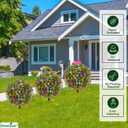 Artificial Topiary Ball Trees Set of 2 with Colorful Flowers, UV Resistant Faux Boxwood Plants Outdoor with Spike, Fake Bushes Round Shrubs for Porch, Garden, Yard, Patio Fall Outdoor Plant