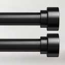 Curtain Rods for Windows 48 to 84, 1 Inch Adjustable Black Curtain Rod, Heavy Duty Long Window Drapery Rods with End Caps, Modern Indoor Outdoor Curtain Rods for Patio Bedroom, Size 32" - 90", 2 Pack