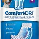 OUT! PetCare Disposable Dog Diapers Male, Puppy Belly Band, Potty Training, Doggie Diapers, Belly Bands for Male Dogs, Puppy Training, Adjustable Fasteners, Incontinence, (XS/S, 12ct)