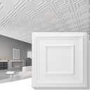 Art3d 12-Pack 24"x24" PVC Lightweight Drop Ceiling Tile, 2x2 ft Water-Resistant Ceiling Panels to Prevent Breakage, White