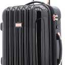 kensie Women's Alma Luggage Set, Black, 20-Inch Carry-On