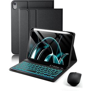 SAMTUNK for iPad mini 7 (2024) & Mini 6 (2021) Case with Keyboard for iPad mini (A17 Pro) 7th 6th Generation 8.3"  7 Colors Backlit Keyboard Case  Built in Pencil Holder with Mouse  Black