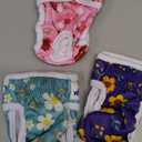 Pet Soft Washable Female Diapers (3 Pack) Female Dog Diapers, Comfort Reusable Doggy Diapers for Girl Dog in Period Heat (Cute Flower, XS)