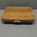 Charcuterie Board with Clear Lid, 2 Side Large Bamboo Cheese & Cutting Board for Entertaining, Includes 2 Plastic Cutting Mats & 4 Cheese Knives, Charcuterie gift ideas, Picnic Accessories