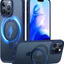 TORRAS UPRO Ostand Magnetic for iPhone 13 Pro Max Case 6.7 inch [Fit for Magsafe] with Stand, |Military Drop Protection| Shockproof Translucent Back Slim Protective Phone Case (2021), Blue