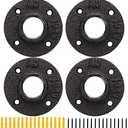 HomiShare Floor Flange 2" Pipe Flange 4Pcs Industrial Malleable Iron Pipe Fittings with 4 Threaded Holes, Industrial Vintage Style Floor Flange for DIY Industrial/Home Decoration(4 Pack, 2")