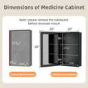 20x28 Inch Medicine Cabinet with Mirror, Aluminum Bathroom Mirror Cabinet, Beveled Edge Mirrored Single Door, Adjustable Shelves, Surface or Recessed Mount Mirrors with Storage, Black