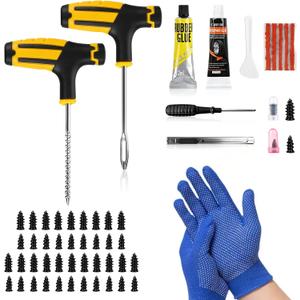 Vitog 55 PCS Two Types of Tire Plug Kit, 45 PCS Tire Repair Rubber Nail Kit & 10 PCS Flat Tire Repair Kit with Plugs, Heavy Duty Tire Repair Screws for Car, Motorcycle, ATV, Jeep, Truck, Tractor