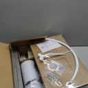 ELYONA Farmhouse Wood Tripod Floor Lamp, Modern Reading Standing Lamp with 3 Color Temperatures LED Blub & Nature Linen Shade, Night Light for Living Room, Bedroom, Study Room, Office, Grey (Gray)