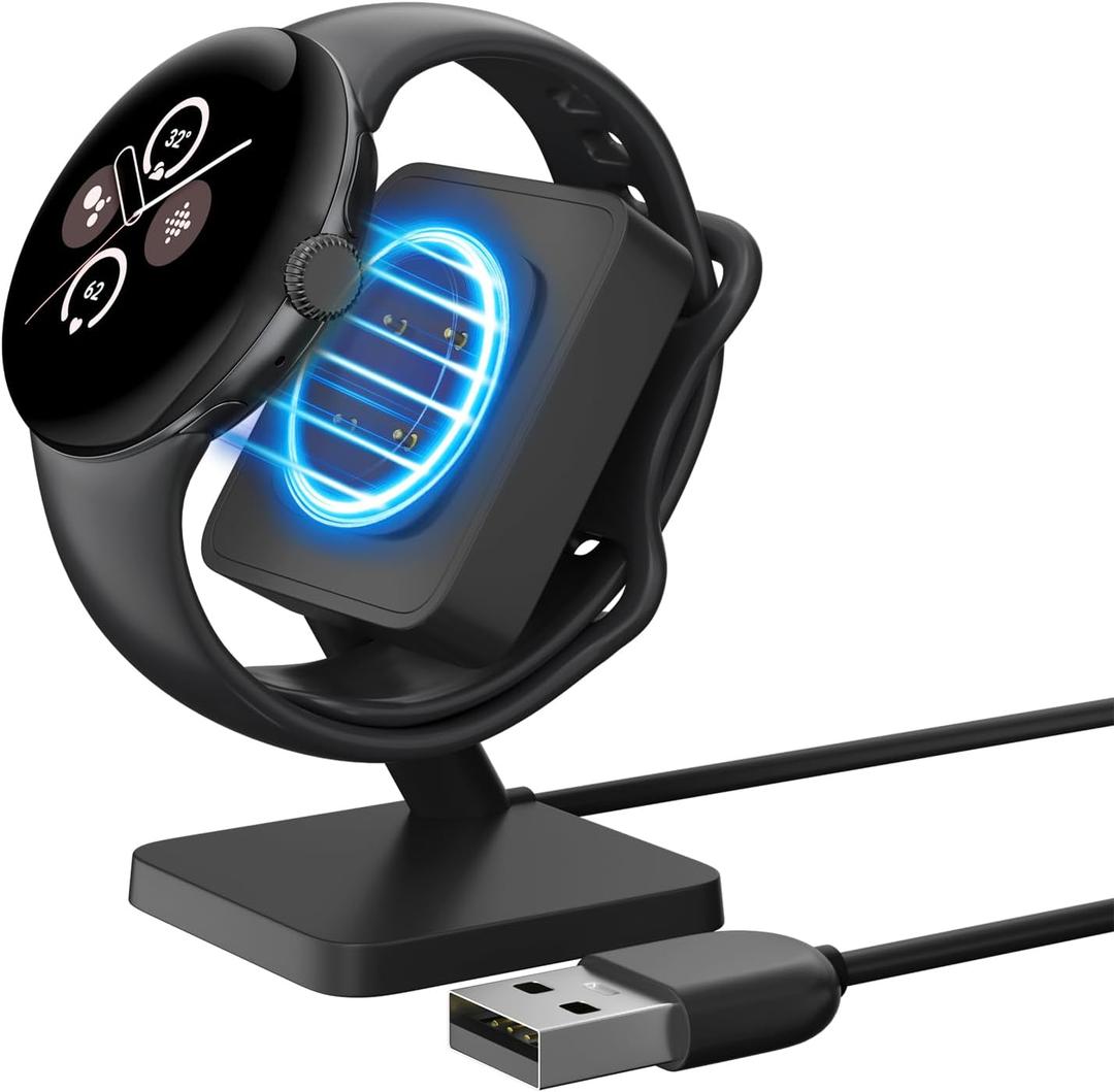 Charging Station for Google Pixel Watch 3/Pixel Watch2 Charger, Replacement Smart Watch Charger 3.3Ft USB Magnetic Stand