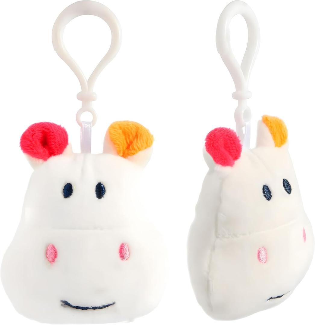 4 x Cute Hippo Keychain - Durable & Lightweight Animal Keyring, Versatile Accessory for Keys, Bags, and Backpacks, Fun Decorative Toy, Ideal Gift for Kids, Adults, and Hippo Enthusiasts