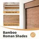 AIRLAJYID Cordless Bamboo Roman Shades 45x48in, Light Filtering Bamboo Blinds for Indoor Windows, Office, Bathroom and Living Room, Privacy Teak.