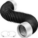 MOPHA Dryer Vent Hose 4 Inch, 3FT Heavy Duty 6Layer Flexible Aluminum Dryer Duct with Rubber Seal Connectors, Heat Resistant Insulated Dryer Exhaust Hose for Tight Spaces, EasyInstall Dryer Vent Kit