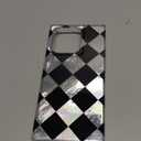Rectangle Glitter Black White Checkered Phone Case for iPhone 15(NOT Pro),Classy Aesthetic Chic Diamond Checkerboard Pattern Bling Protective Trendy Cover for iPhone 16 6.1inch
