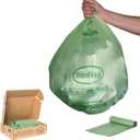 13 Gallon Tall Kitchen Compostable Trash Bags by BioBag, 48 Count, BPI Certified, Meets ASTM D6400 Standards, Made in USA, Food Scrap Bin Liners