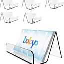 Boloyo Acrylic Business Card Holder for Desk , 6PC Business Card Display Stand Desktop Name Card Organizer Capacity 60 Cards
