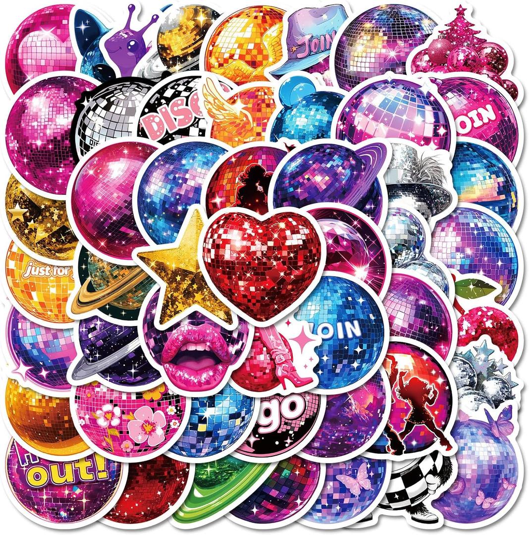 50PCS Disco Cowgirl Stickers - Western Disco Party Decor, Waterproof Vinyl Aesthetic Decals for Teens, Girls & Adults - Perfect for Water Bottles, Laptops, Phones, Skateboards