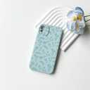 2 x NITITOP Compatible with iPhone 11 Case Cute for Women Girl Vintage Flower Floral Leaves Pattern Trendy Slim Fit TPU Silicone Shockproof Girly Fashion Protective Phone - Blue