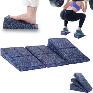 Slant Board Squat Wedge for Calf Stretching3 Pcs 12" x 6.3" Foot Stretcher Balance Board for Plantar Fasciitis, Adjustable Foam Slant Board Wedge Great for Exercises (Black Blue Mixed)