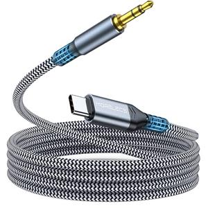 MORELECS Aux to USB C, 3.3ft Aux Cord to USB C Compatible with iPhone 15/16/17, Galaxy S24/S23, iPad Pro, Pixel - Type C to 3.5mm Cord for Car, Headphones, Speakers