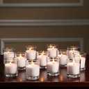 33 x YOROXRG 48 Pack White Unscented Clear Glass Filled Votive Candles. Hand Poured Wax Candle Ideal Gifts for Home Dcor Parties Weddings Holidays and Meditation (White)