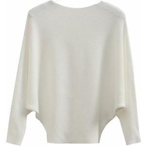 GABERLY Boat Neck Batwing Sleeves Dolman Knitted Sweaters and Pullovers Tops for Women