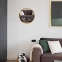 12 Inch Aluminum Framed Modern Gold Round Wall Mirror, Small Metal Framed Mirror for Bathroom, Living Room, Entryway, Hallway Decoration (Gold, 12x12)