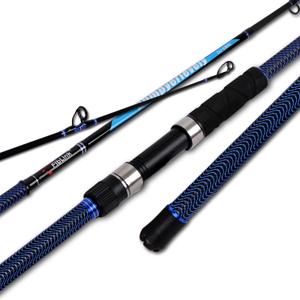 Fiblink Surf Fishing Rod Carbon Surf Spinning Rod Portable Travel Saltwater Beach Blue Surf Rod with SuperPolymer Handle 8'6"/9'/10'/12'/15', Large