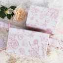 Pink Floral Wrapping Paper Roll 17 in x 32 ft Mini Roll Vintage Toile Flower Gift Wrap Paper for Girls Women Mother All Occasion Wedding Birthday Bridal Shower Party Baby Shower Valentine's Day
