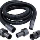 POWERTEC 70347 10 Ft. Dust Collection Hose Kit with 5 Fittings for Woodworking Power Tools Home and Wet/Dry Shop Vacuums