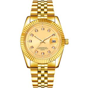 SENRUD Men's Classic Design Analog Quartz Watches Fashion Business Watch Stainless Steel Waterproof Date Casual Wrist Watch for Men (Gold)