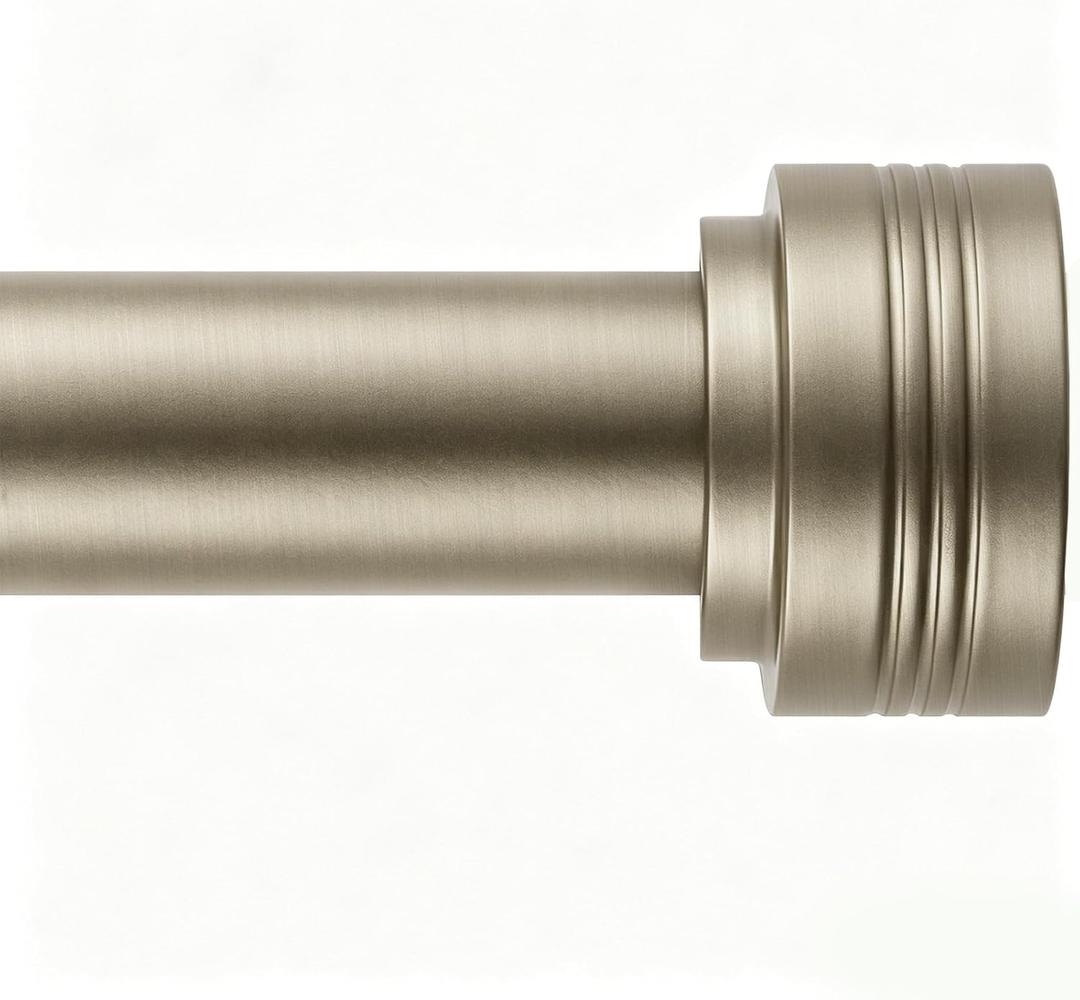 Sand Nickel Curtain Rods for Windows 18-45 Inch,Adjustable Length 1 Inch Diameter Heavy Duty Curtain Rod for Bedroom/Kitchen/Dorm/Apartment/Door