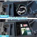 Rear Center Console Organizer Compatible with 2024-2026 Chevy Silverado EV Work Truck (WT)/RST First Edition/LT, 2024-2026 GMC Sierra EV Accessories, Armrest Storage Box Tray with Sunglasses