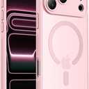 Symcele Designed for iPhone 17 Pro Max Case, Compatible with MagSafe, [Camera Protection] [15FT Military Drop Protection] Shockproof Translucent Matte Anti-Slip Phone Case, 6.9", 6.9", Pink
