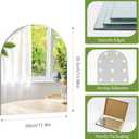 14 x 12 inch Glass Arched Bathroom Mirror, Frameless Wall Mounted Vanity Mirror for Bathroom, Bedroom, Entryway, Living Room, Hallways
