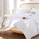 ROSGONIA White Queen Comforter Set, 3pcs(1 Boho White Comforter & 2 Pillowcases) All Season Soft Bedding Lightweight Bedspread Blanket Quilt