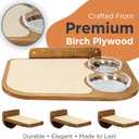 INICIO Cat Shelves Dog Proof Feeding Station with Wall Mounted Shelves, 3 Steps for wall with Floating Shelf for Cats Up to 15lbs, Includes Attached Cat Food Bowl for Convenient Feeding Brown