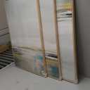 Large Framed Green Abstract Landscape Wall Art for Living Room, 3 Piece Canvas Prints Paintings Artwork for Walls, Modern Minimalist Pictures for Dining Room, Hallway, Office Wall Decor 24x36 In (Pastel)