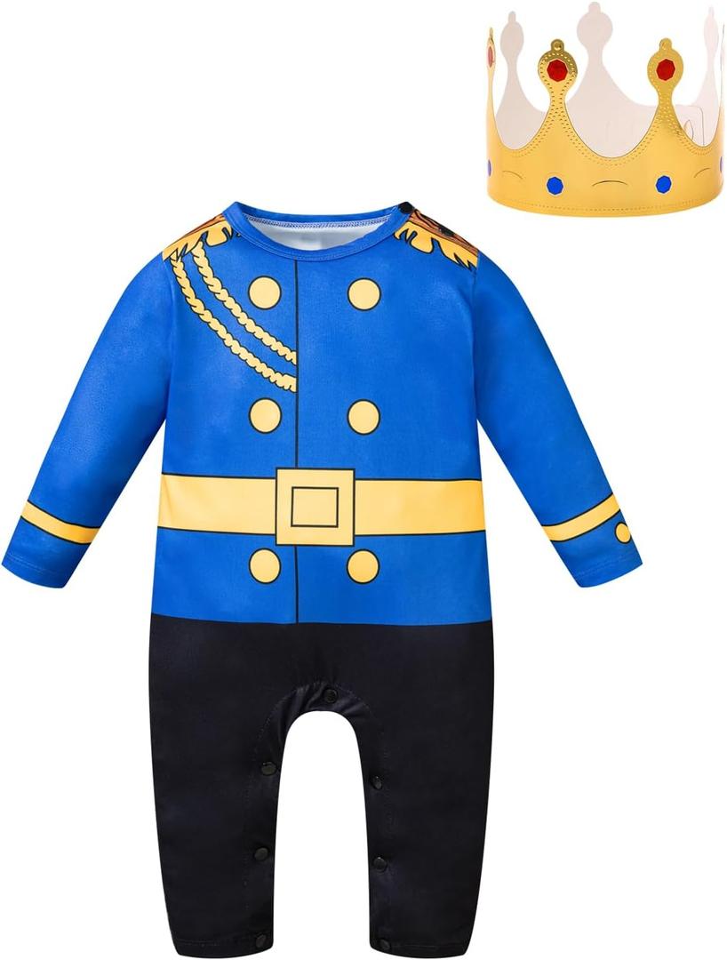 bakjuno Baby Unisex Costume Jumpsuit for Toddler Boys Girls Halloween Dress Up Party (3-6 Mothes, Black)