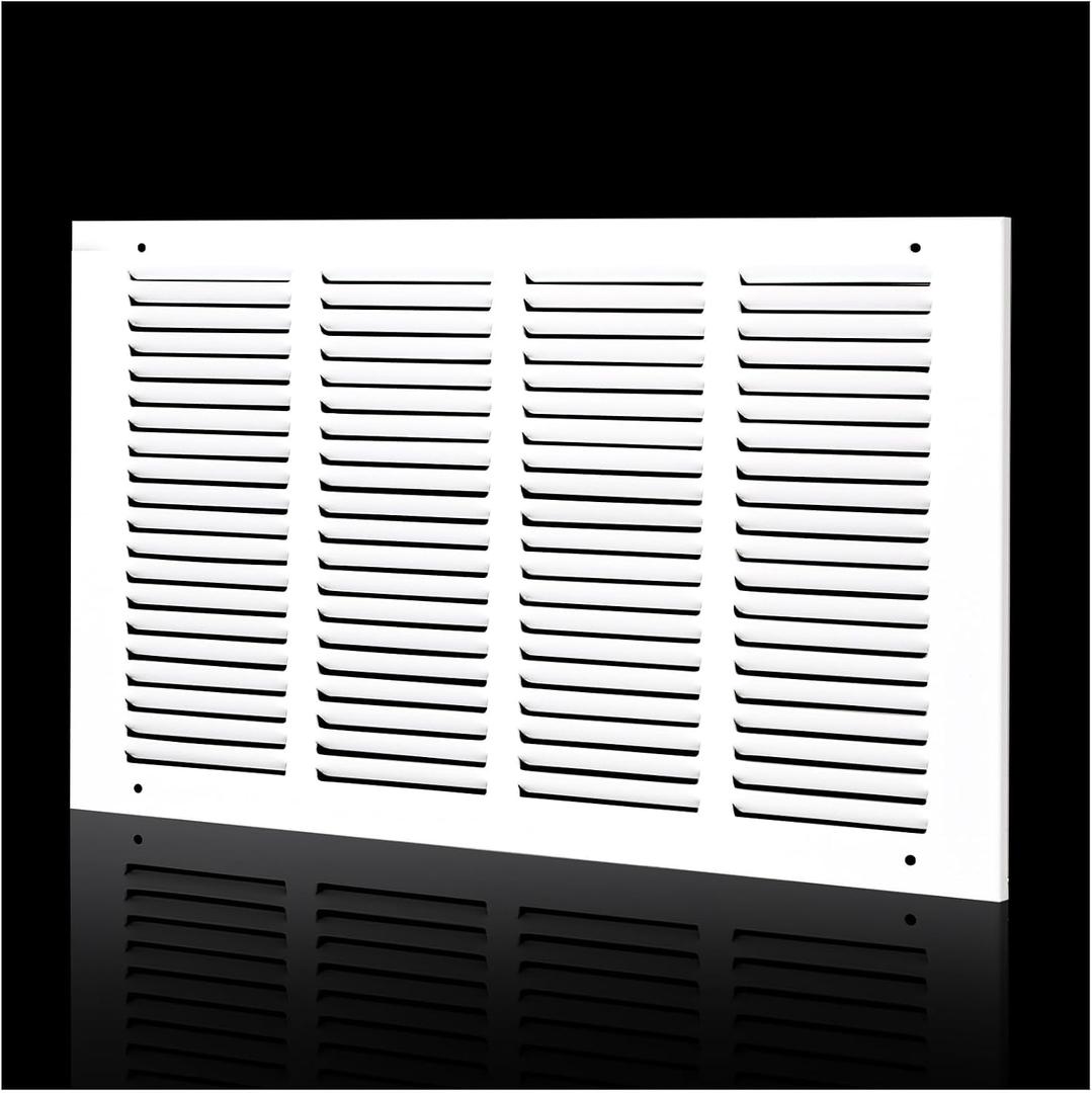 16x10 Return Air Grille Fits 16"Wx10"H Duct Opening,Air Return Vent Cover for Sidewall or Ceiling,Solid Steel AC HVAC Cold Air Return Grille Cover Without Filter House,Outer Dimension:17.75WX11.75"H
