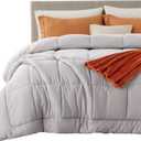Bedsure Comforter Duvet Insert - Quilted Comforters Cal King Size, All Season Duvet, GentleSoft Down Alternative Bedding, with 8 Tabs, Gifts for Women/Men, Light Grey, California King, 96 X 102 Inches