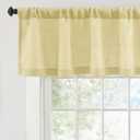 DriftAway Linen Textured Curtain Valances for Windows Light Filtering 3 Inch Rod Pocket Farmhouse Country Rustic Kitchen Valances for Bedroom Living Room Bathroom 14 inch Length Yellow