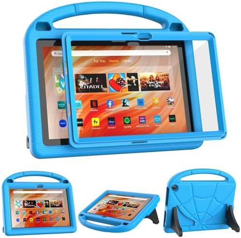 Fire HD 10 & HD 10 Plus Tablet Case for Kids(13/11th Gen, 2023/2021 Release)- Patamiyar Lightweight Shockproof Case with Screen Protector Handle Stand for Fire HD 10 Kids&Kids Pro -Blue