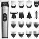 Brightup Beard Trimmer for Men, 2000mAh Rechargeable Electric Razor, 4 Hrs Cordless Hair Clippers Trimmers Set, Waterproof Mens Grooming Shaving Kit for Face, Mustache, Body, Ear, Nose, Gifts for Men